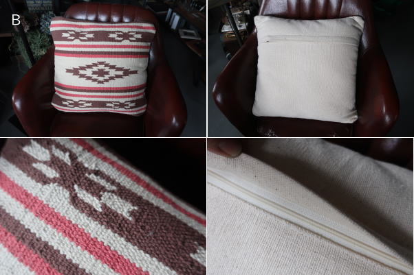 デザインや素材感の異なる一点ものクッション