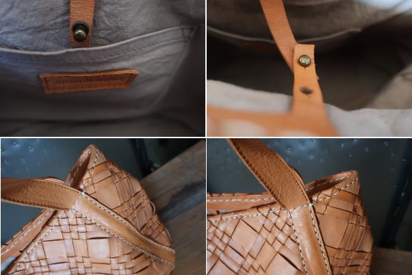 本革のメッシュデザイントートバック