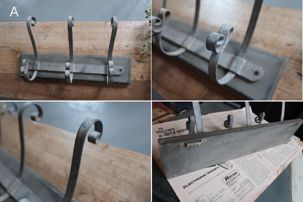 グレイシャビー仕上げの3連フック