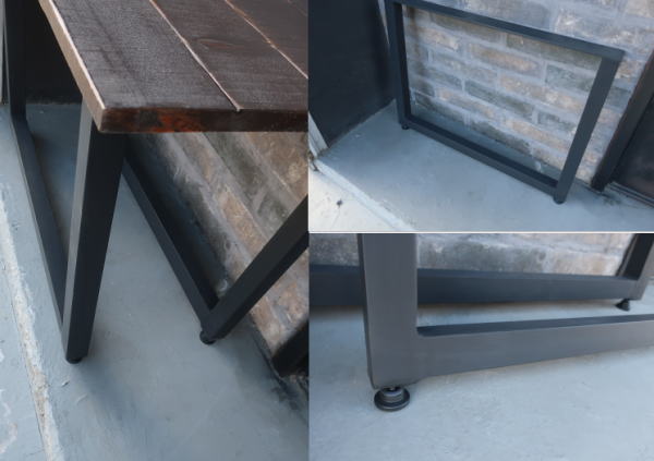 スクエア型の重厚感あるアイアンテーブル脚
