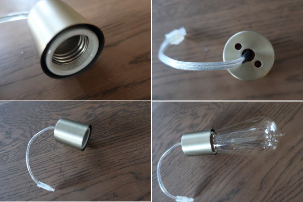 アンティークゴールドカラーの直付けソケット灯具